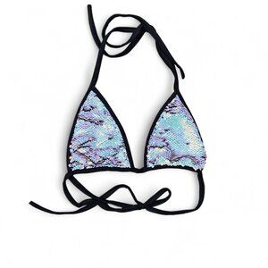 sequin triangle bikini top